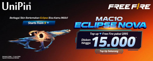 Berbagai Skin Bertemakan Eclipse Bisa Kamu Miliki! Top Up Sekarang dan Nikmati Diskon 15.000*!
